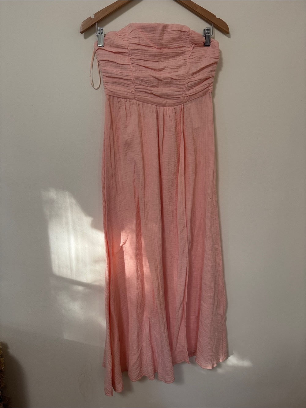 Olivaceous Strapless Light Pink Maxi Dress
